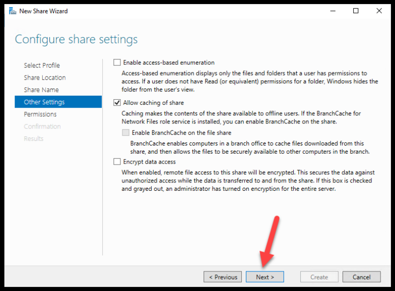 Optional Settings for Share
