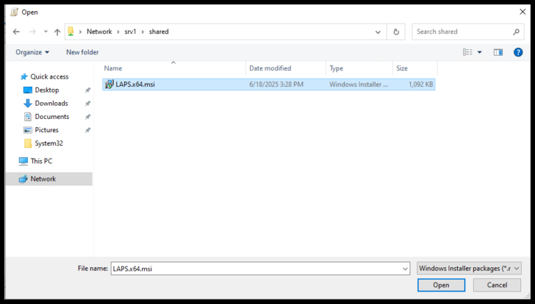 Navigate to Location of Shared File